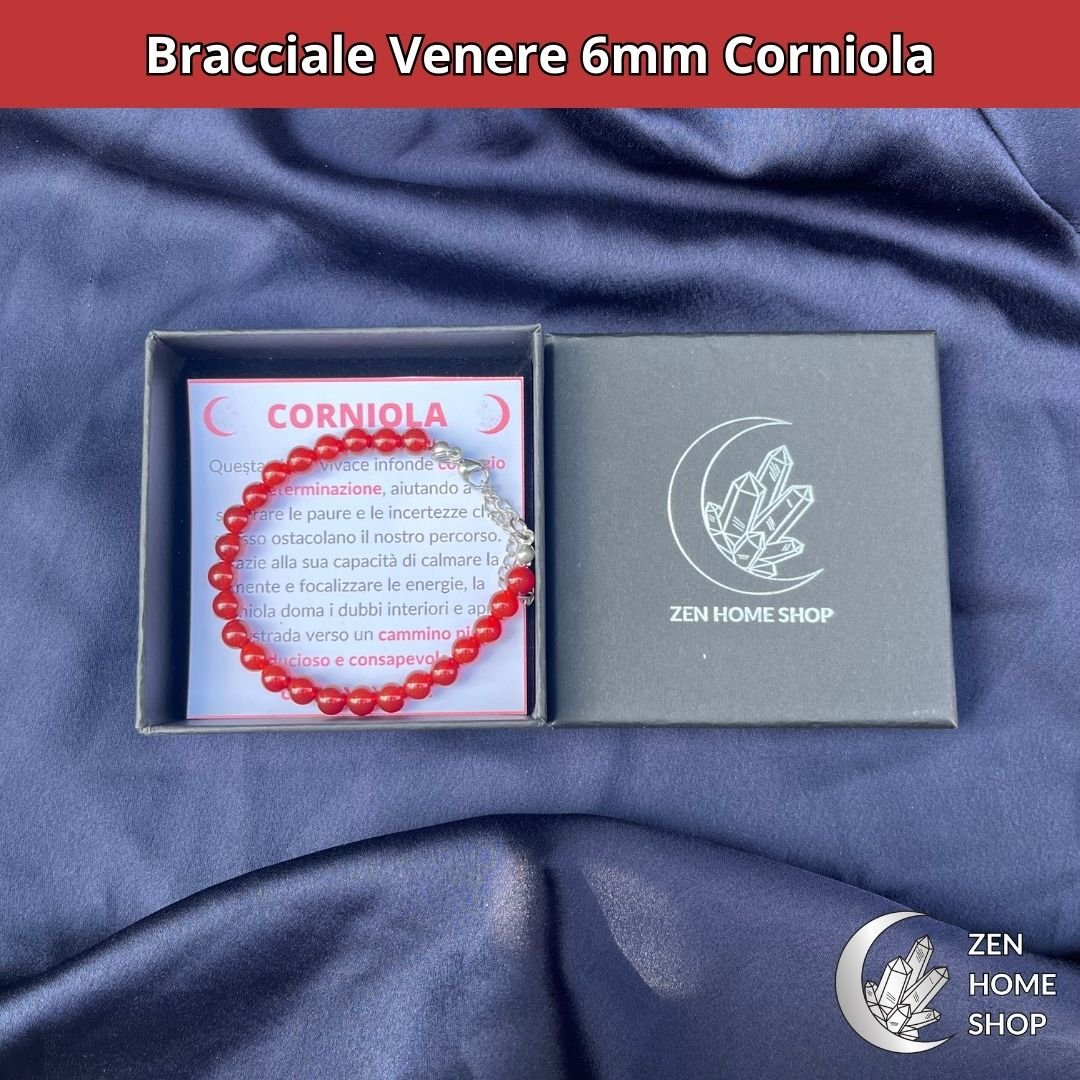 Bracciale Venere con pietre naturali Corniola da 6 mm - Zen Home