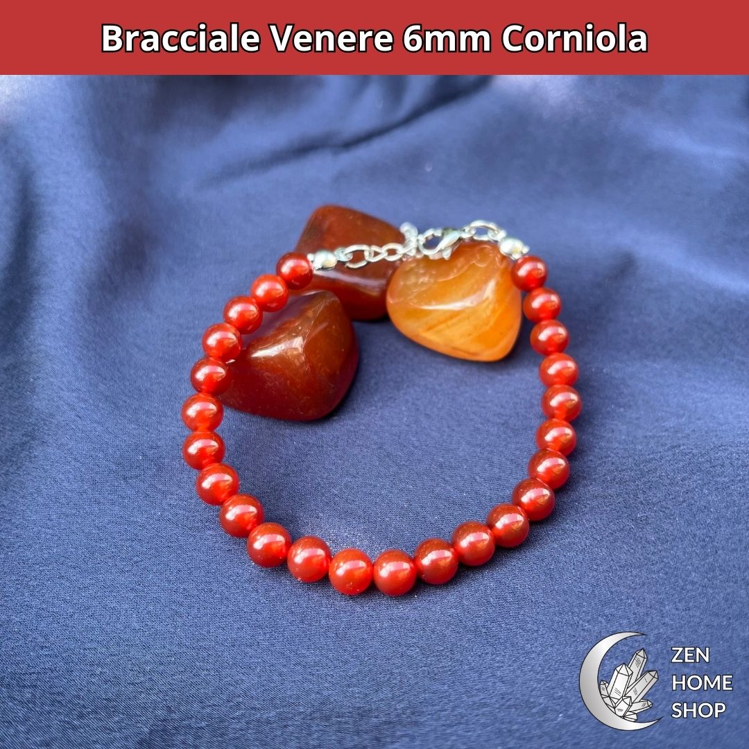 Bracciale Venere con pietre naturali Corniola da 6 mm - Zen Home