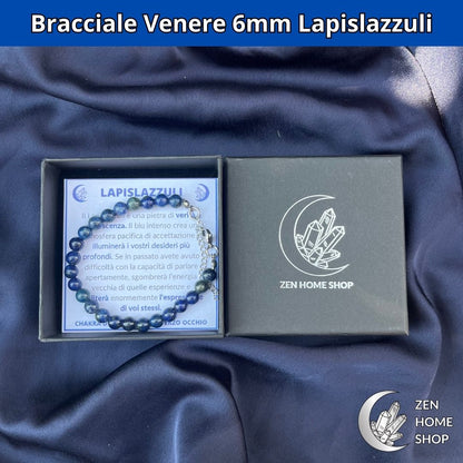 Bracciale Venere con pietre naturali Lapislazzuli da 6 mm - Zen Home