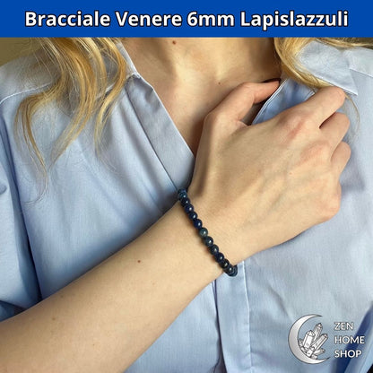 Bracciale Venere con pietre naturali Lapislazzuli da 6 mm - Zen Home