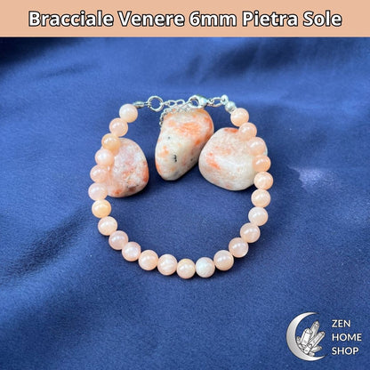 Bracciale Venere con pietre naturali Pietra Sole da 6 mm - Zen Home