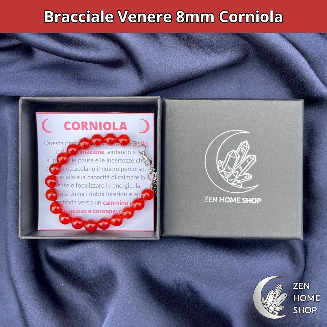 Bracciale Venere da 8 mm - CORNIOLA - Zen Home