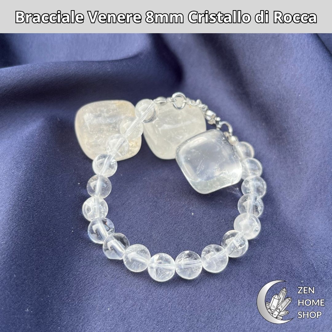 Bracciale Venere da 8 mm - CRISTALLO DI ROCCA - Zen Home