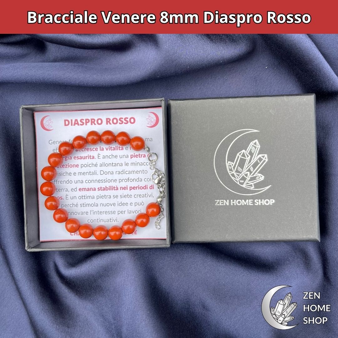 Bracciale Venere da 8 mm - DIASPRO ROSSO - Zen Home