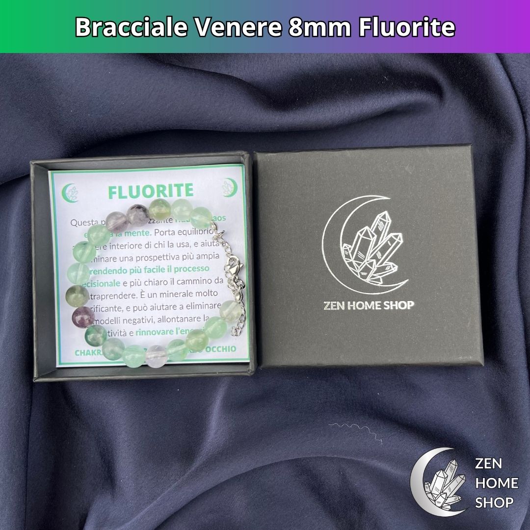 Bracciale Venere da 8 mm - FLUORITE - Zen Home