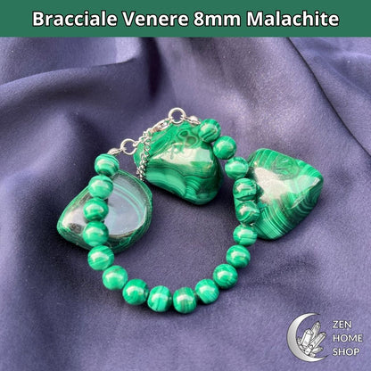 Bracciale Venere da 8 mm - MALACHITE Verde - Zen Home