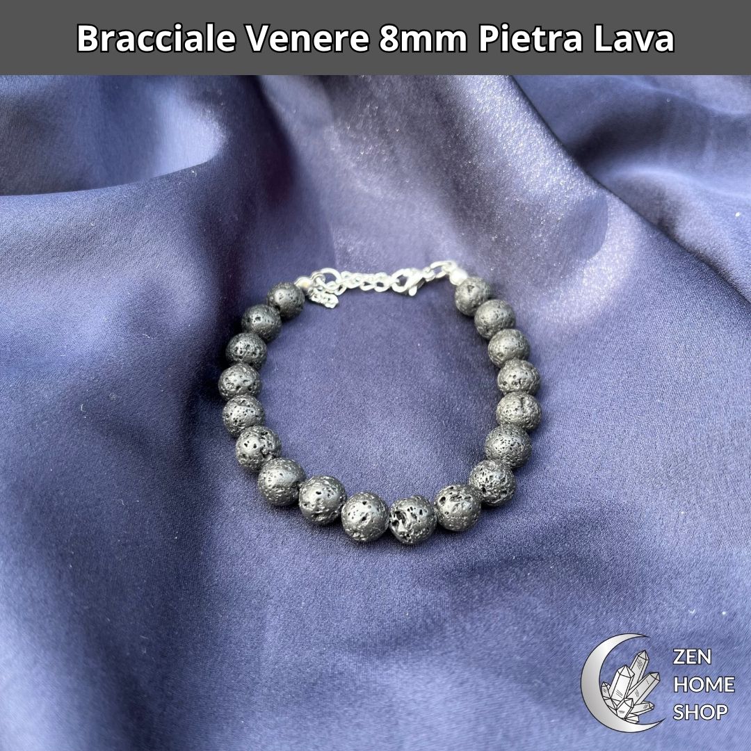 Bracciale Venere da 8 mm - pietra Lavica - Zen Home