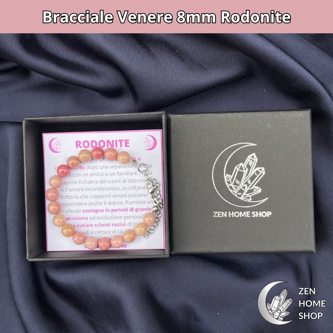 Bracciale Venere da 8 mm - RODONITE - Zen Home