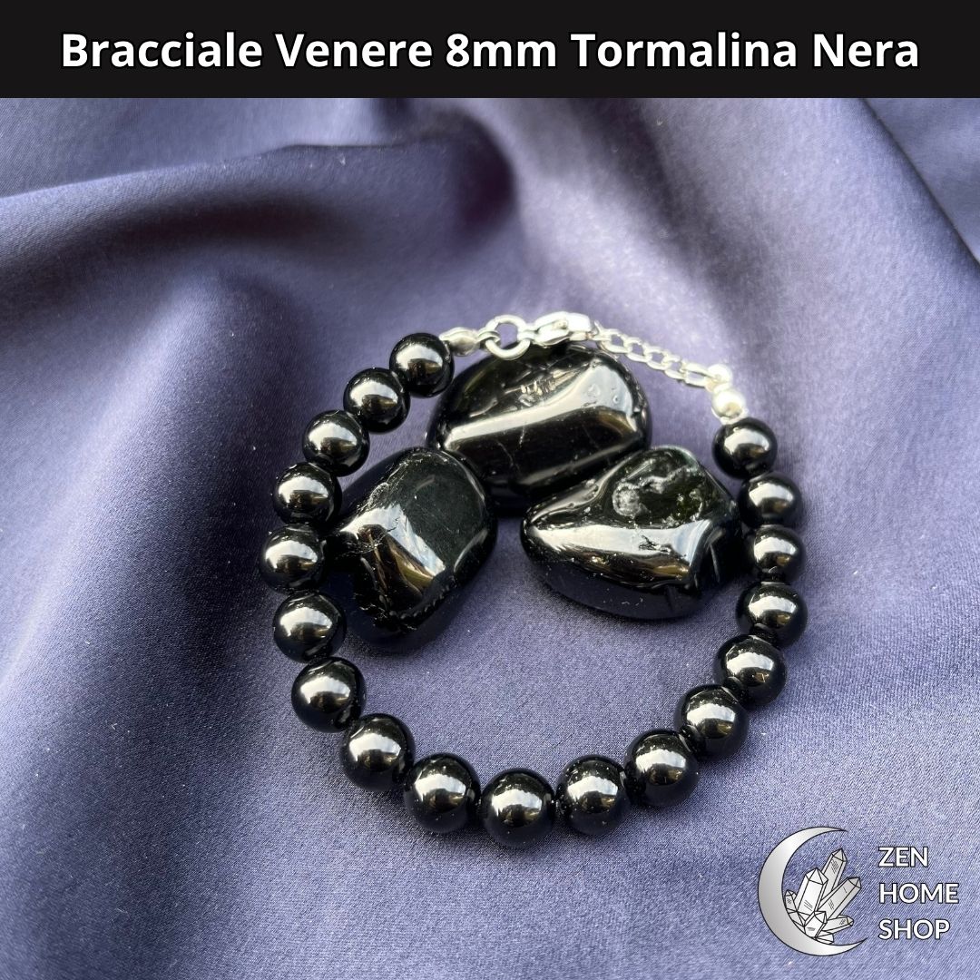 Bracciale Venere da 8 mm - TORMALINA NERA - Zen Home