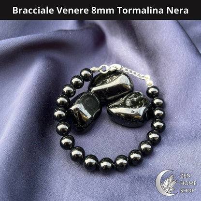 Bracciale Venere da 8 mm - TORMALINA NERA - Zen Home