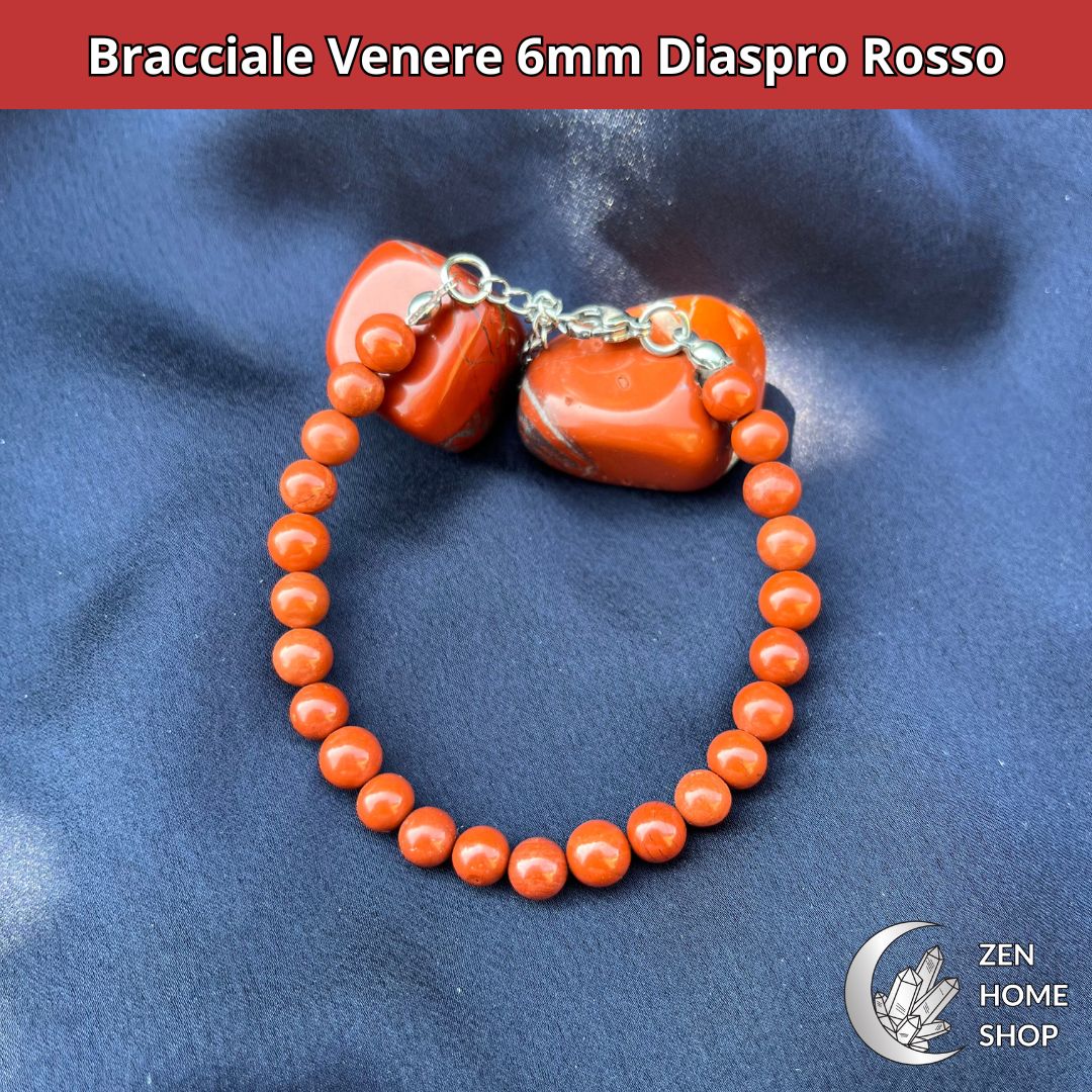 Bracciale Venere Diaspro Rosso con pietre naturali da 6 mm - Zen Home