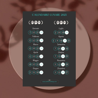Calendario Lunare 2025 per ricarica delle pietre - Zen Home