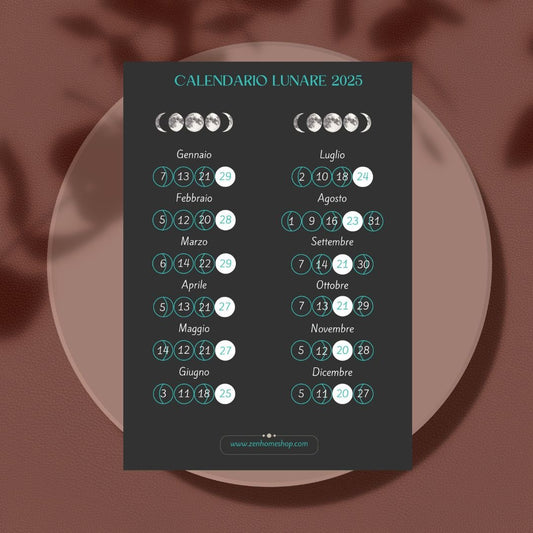 Calendario Lunare 2025 per ricarica delle pietre - Zen Home
