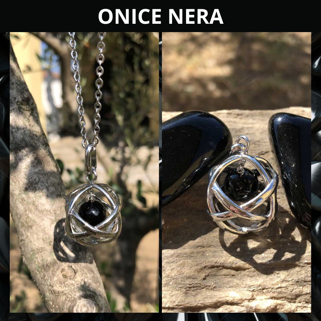 Collana Con Ciondolo In Pietra Terahertz - Design Onda Naturale, Chiusura A Lobster - Foto 10