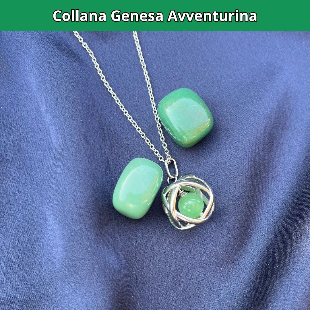 Collana ciondolo Genesa Avventurina - Acciaio Inox - Zen Home