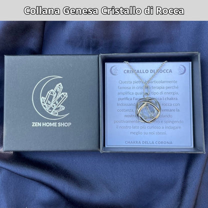 Collana ciondolo Genesa Cristallo di Rocca - Acciaio Inox - Zen Home