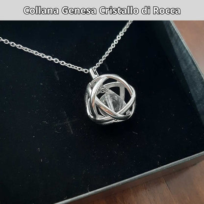 Collana ciondolo Genesa Cristallo di Rocca - Acciaio Inox - Zen Home