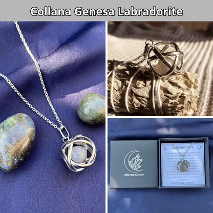 Collana ciondolo Genesa Labradorite - Acciaio Inox - Zen Home