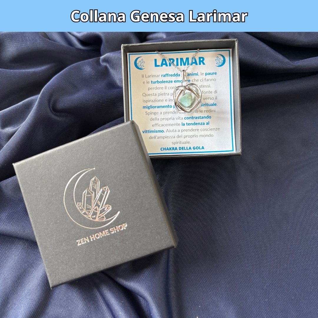 Collana ciondolo Genesa Larimar - Acciaio Inox - Zen Home