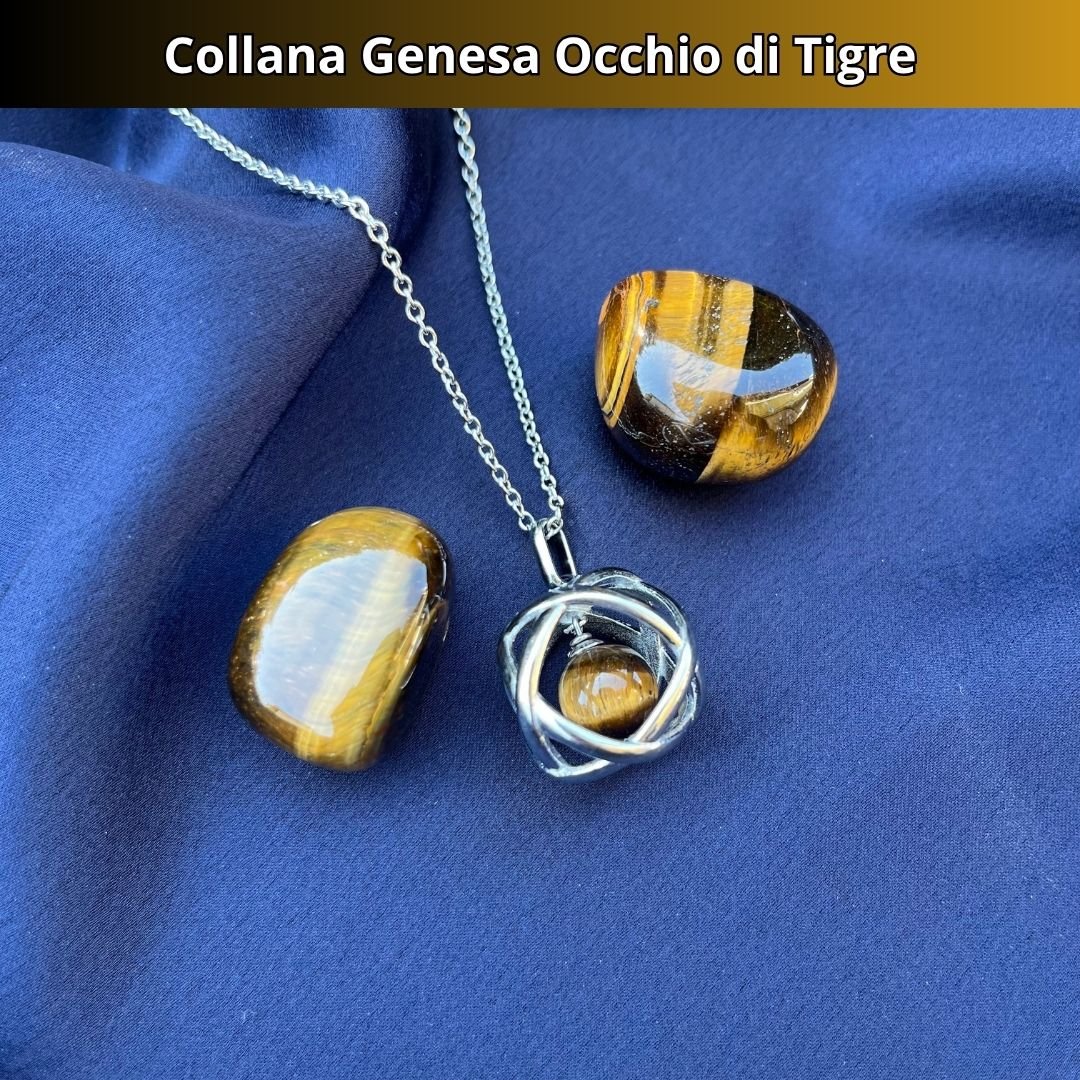 Collana ciondolo Genesa Occhio di Tigre - Acciaio Inox - Zen Home
