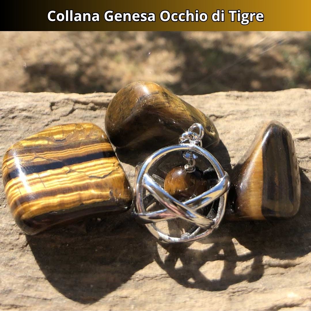 Collana ciondolo Genesa Occhio di Tigre - Acciaio Inox - Zen Home