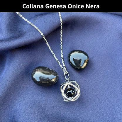 Collana ciondolo Genesa Onice Nera - Acciaio Inox - Zen Home