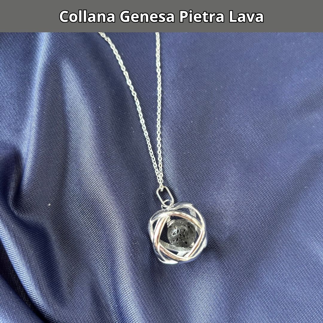 Collana ciondolo Genesa Pietra Lava - Acciaio Inox - Zen Home