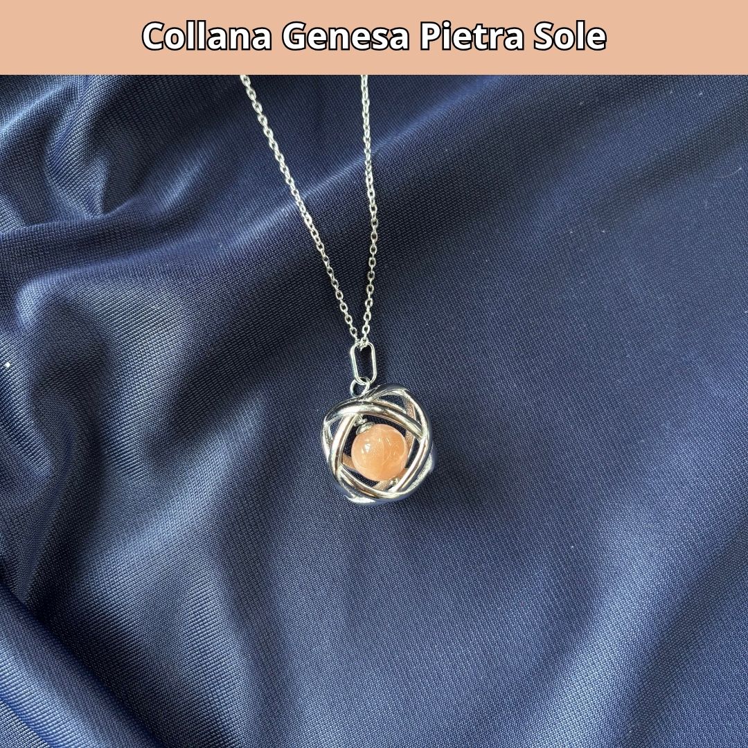 Collana ciondolo genesa Pietra Sole - acciaio inox - Zen Home