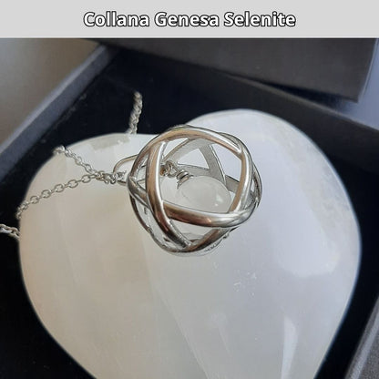 Collana ciondolo Genesa Selenite - Acciaio Inox - Zen Home
