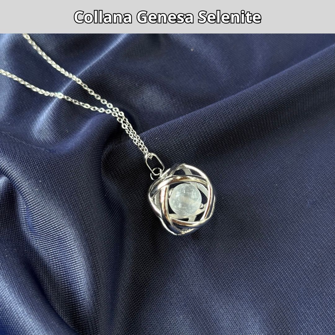 Collana ciondolo Genesa Selenite - Acciaio Inox - Zen Home