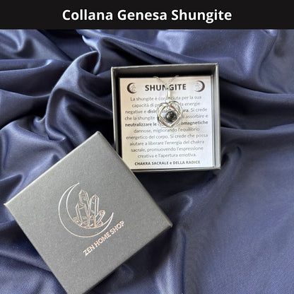 Collana ciondolo genesa Shungite - acciaio inox - Zen Home