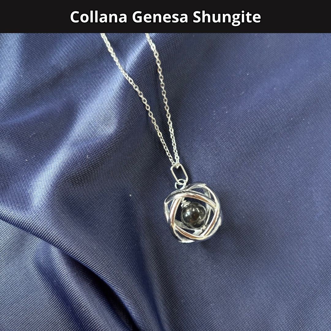 Collana ciondolo genesa Shungite - acciaio inox - Zen Home