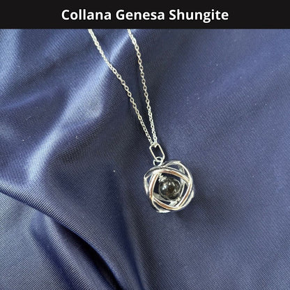Collana ciondolo genesa Shungite - acciaio inox - Zen Home