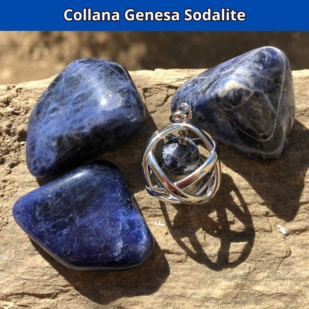 Collana ciondolo Genesa Sodalite - Acciaio Inox - Zen Home