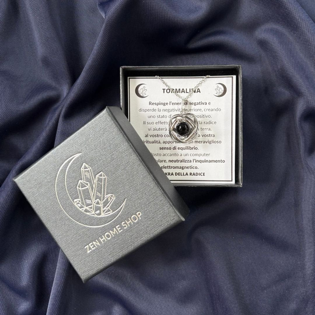 Collana ciondolo Genesa Tormalina Nera - Zen Home
