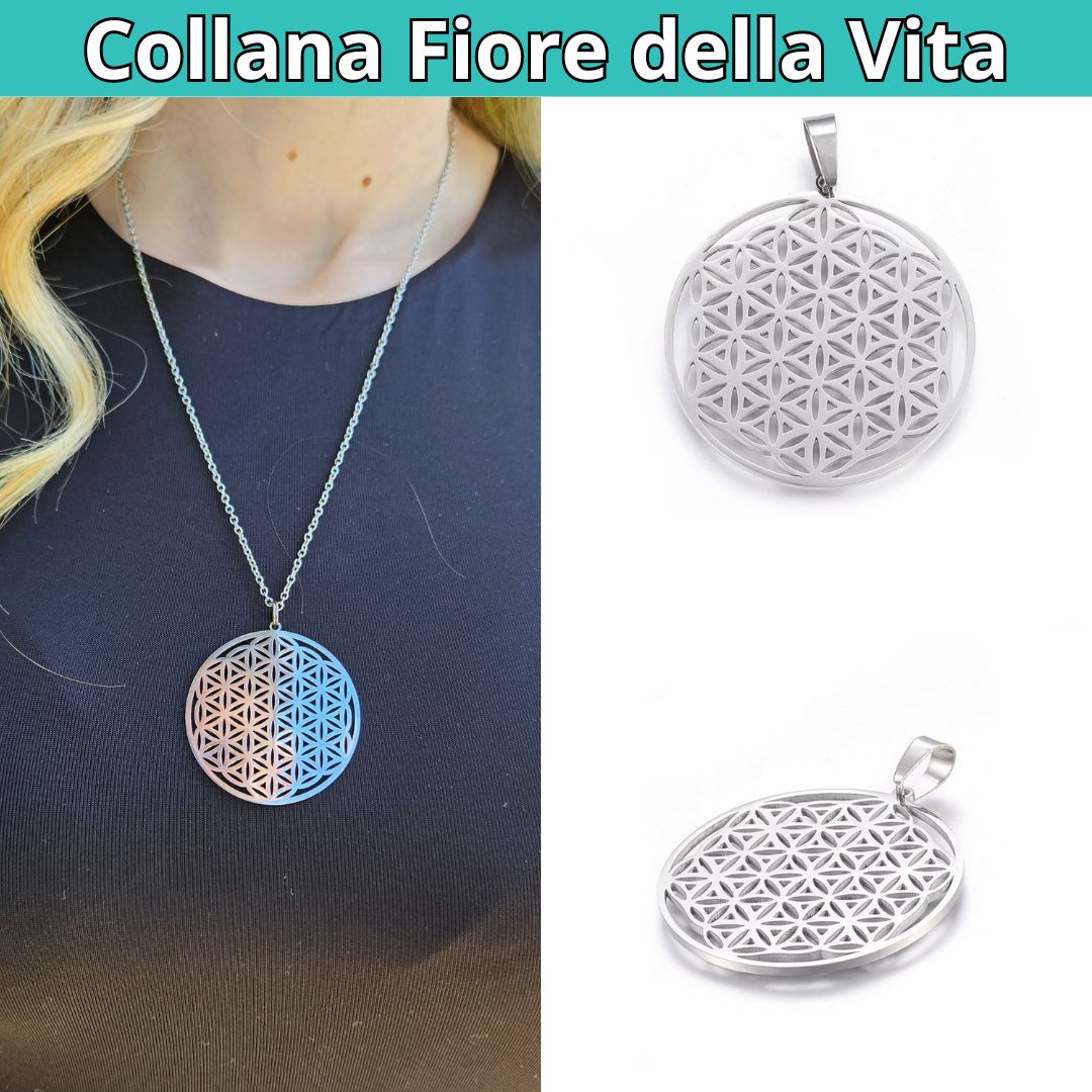 Collana con ciondolo Fiore della VIta in acciaio inossidabile - Zen Home (17710125)