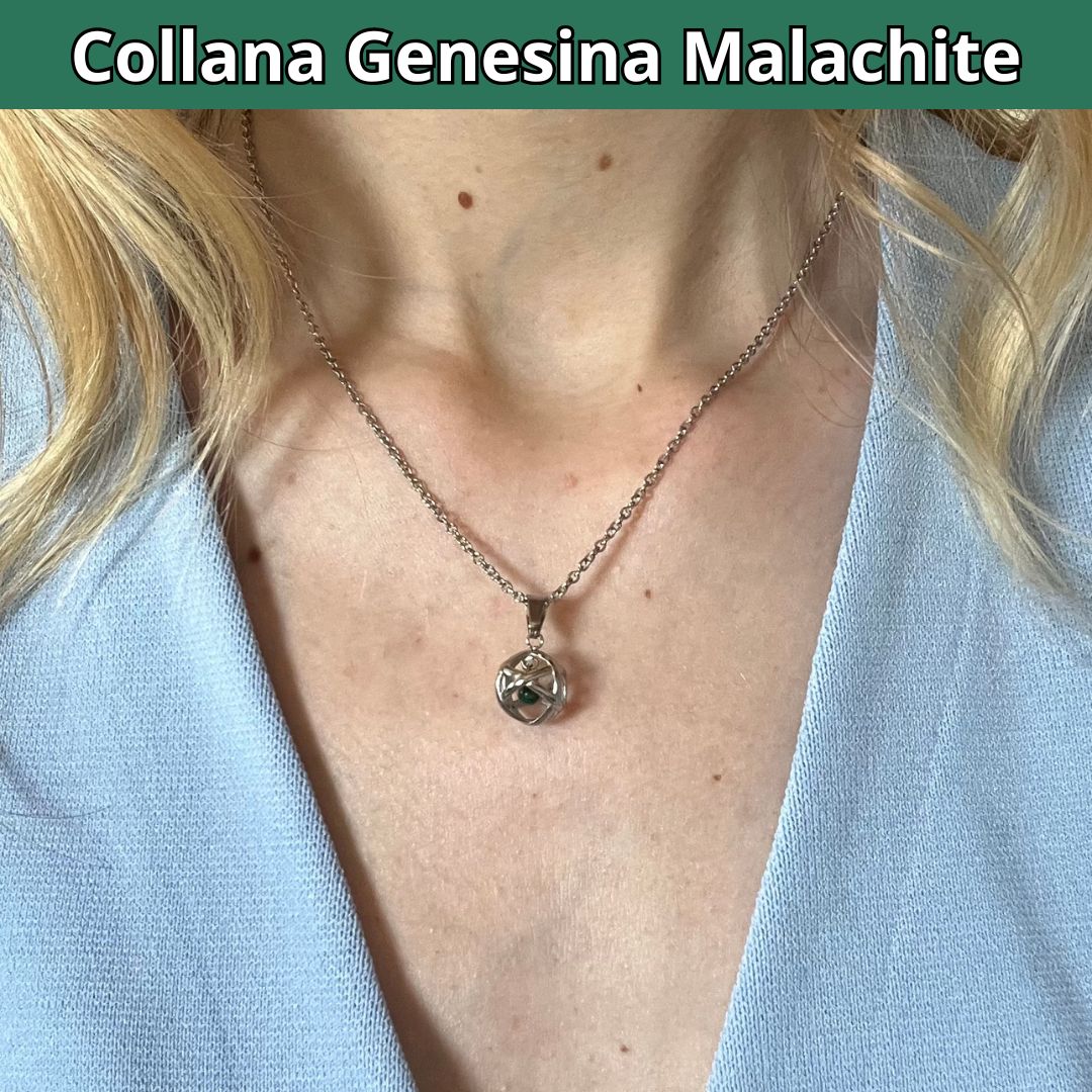 Collana con ciondolo genesina e pietra naturale - Zen Home