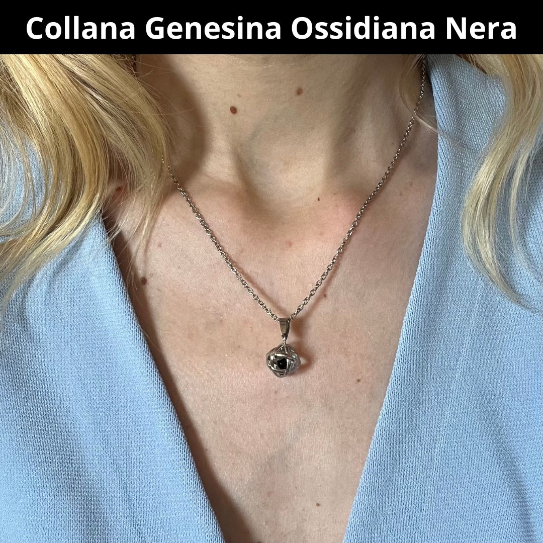 Collana con ciondolo genesina e pietra naturale - Zen Home