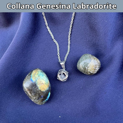 Collana con ciondolo genesina e pietra naturale - Zen Home