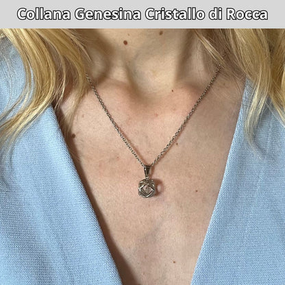 Collana con ciondolo genesina e pietra naturale - Zen Home