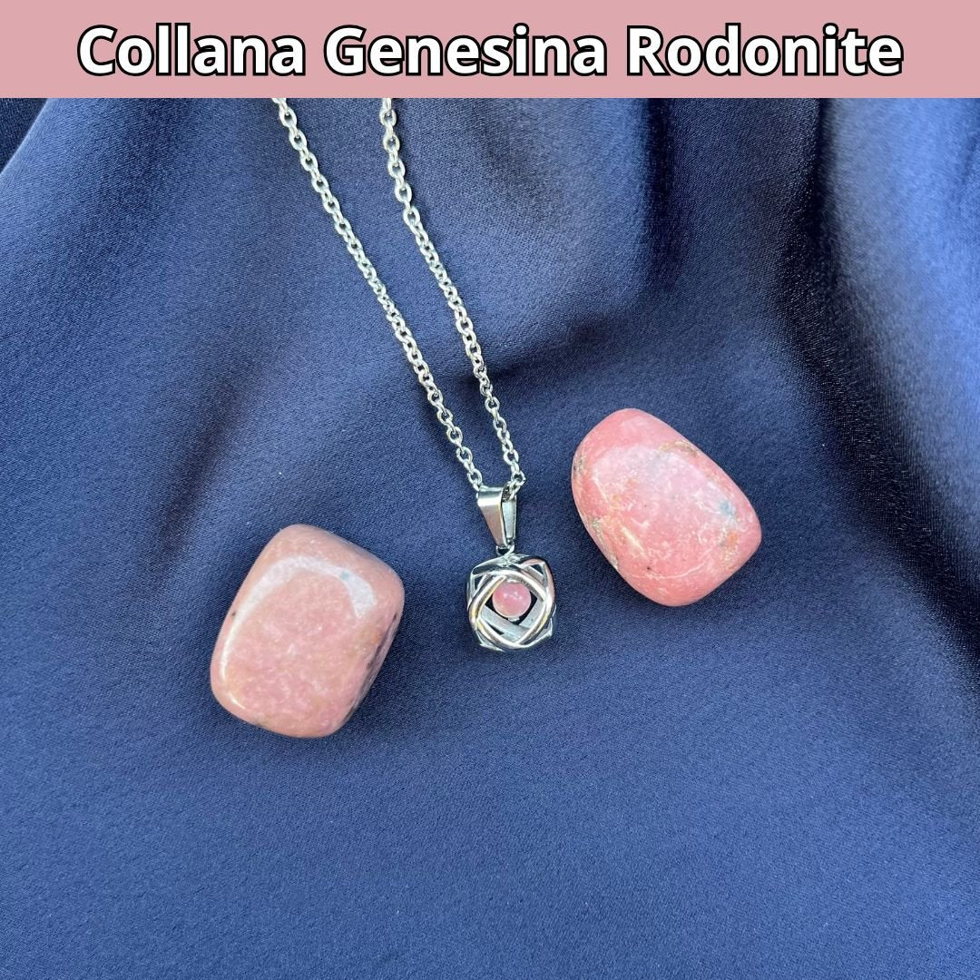 Collana con ciondolo genesina e pietra naturale - Zen Home