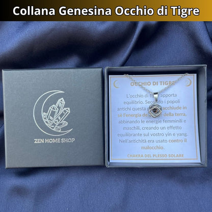 Collana con ciondolo genesina e pietra naturale - Zen Home