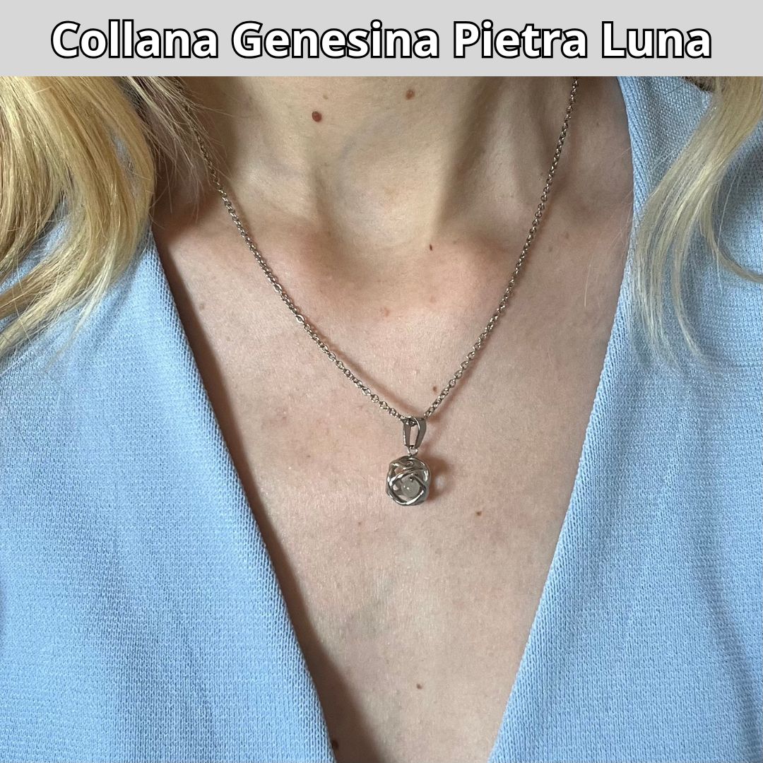 Collana con ciondolo genesina e pietra naturale - Zen Home
