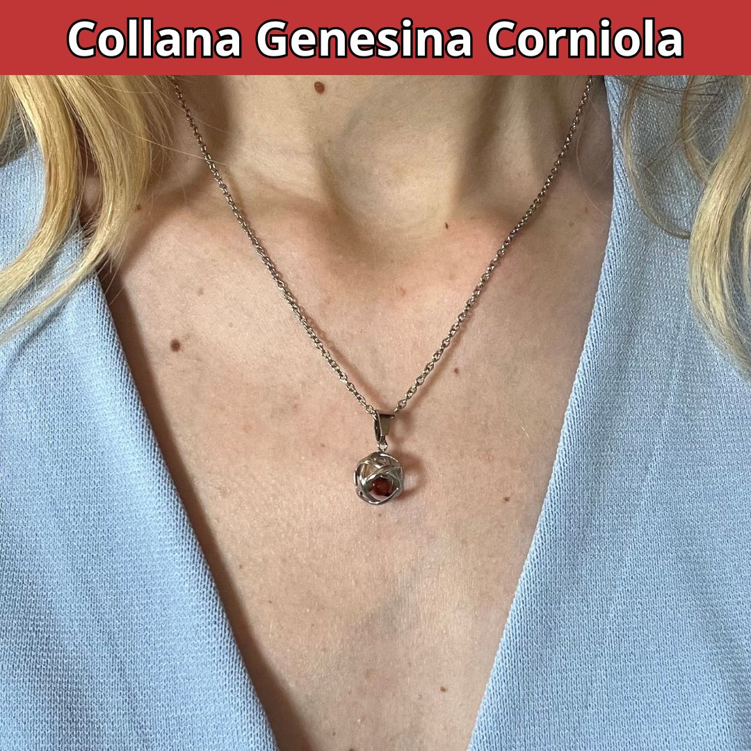 Collana con ciondolo genesina e pietra naturale - Zen Home