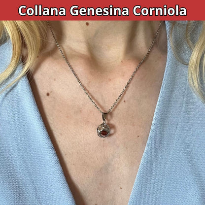 Collana con ciondolo genesina e pietra naturale - Zen Home