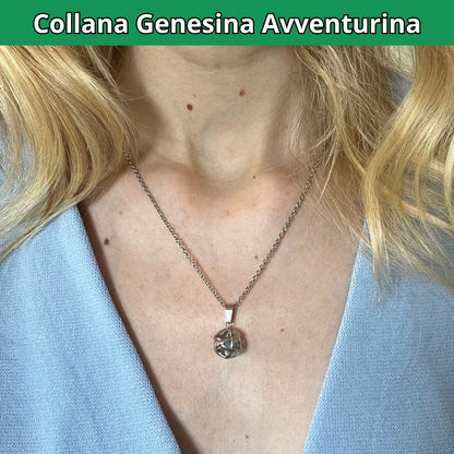 Collana con ciondolo genesina e pietra naturale - Zen Home