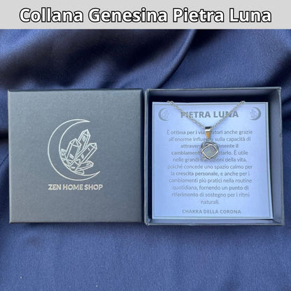 Collana con ciondolo genesina e pietra naturale - Zen Home
