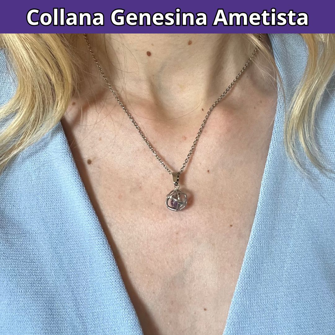 Collana con ciondolo genesina e pietra naturale - Zen Home