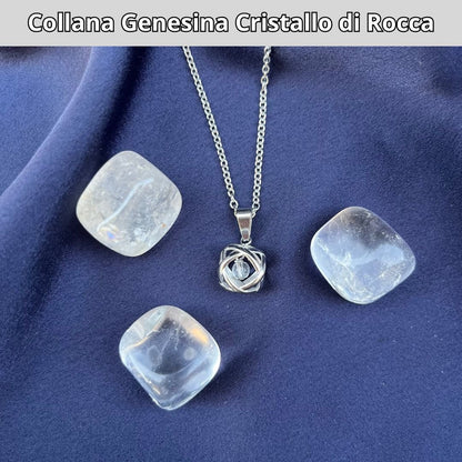 Collana con ciondolo genesina e pietra naturale - Zen Home