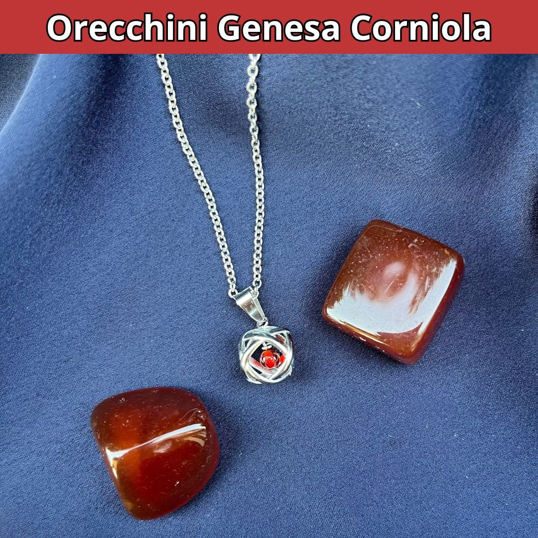 Collana con ciondolo genesina e pietra naturale - Zen Home